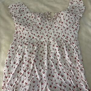 New Look White Cherry Print Romper